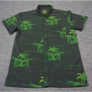 Retro Rifle Shirt Mens M The Palm Rifle Performance Short Sleeve Button
